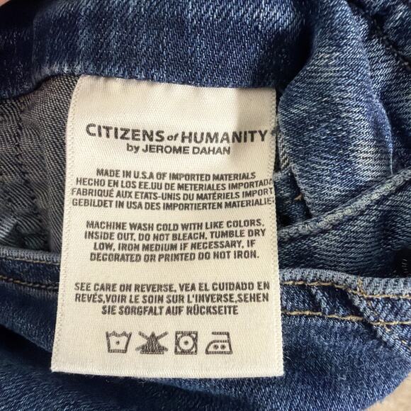 Citizens of Humanity Anthropologie Denim Jean Bib Overalls Small Distressed - Picture 11 of 13